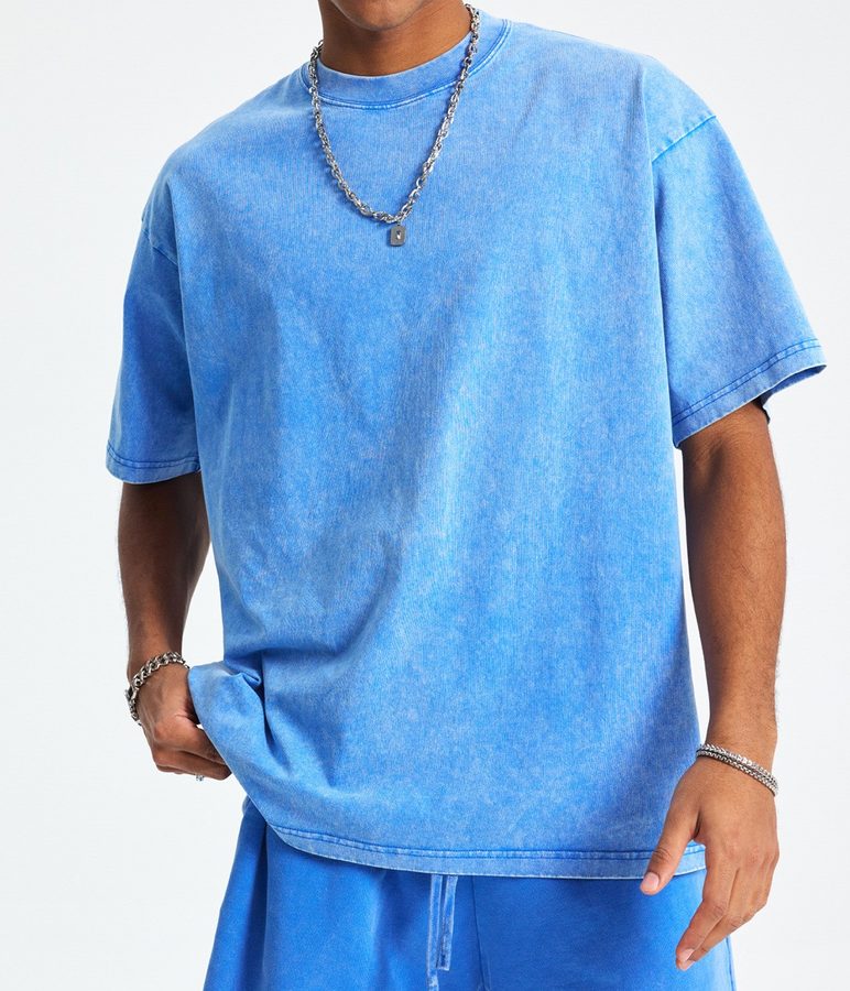 Blue garment-washed t-shirt, blanks catalogue SC_005